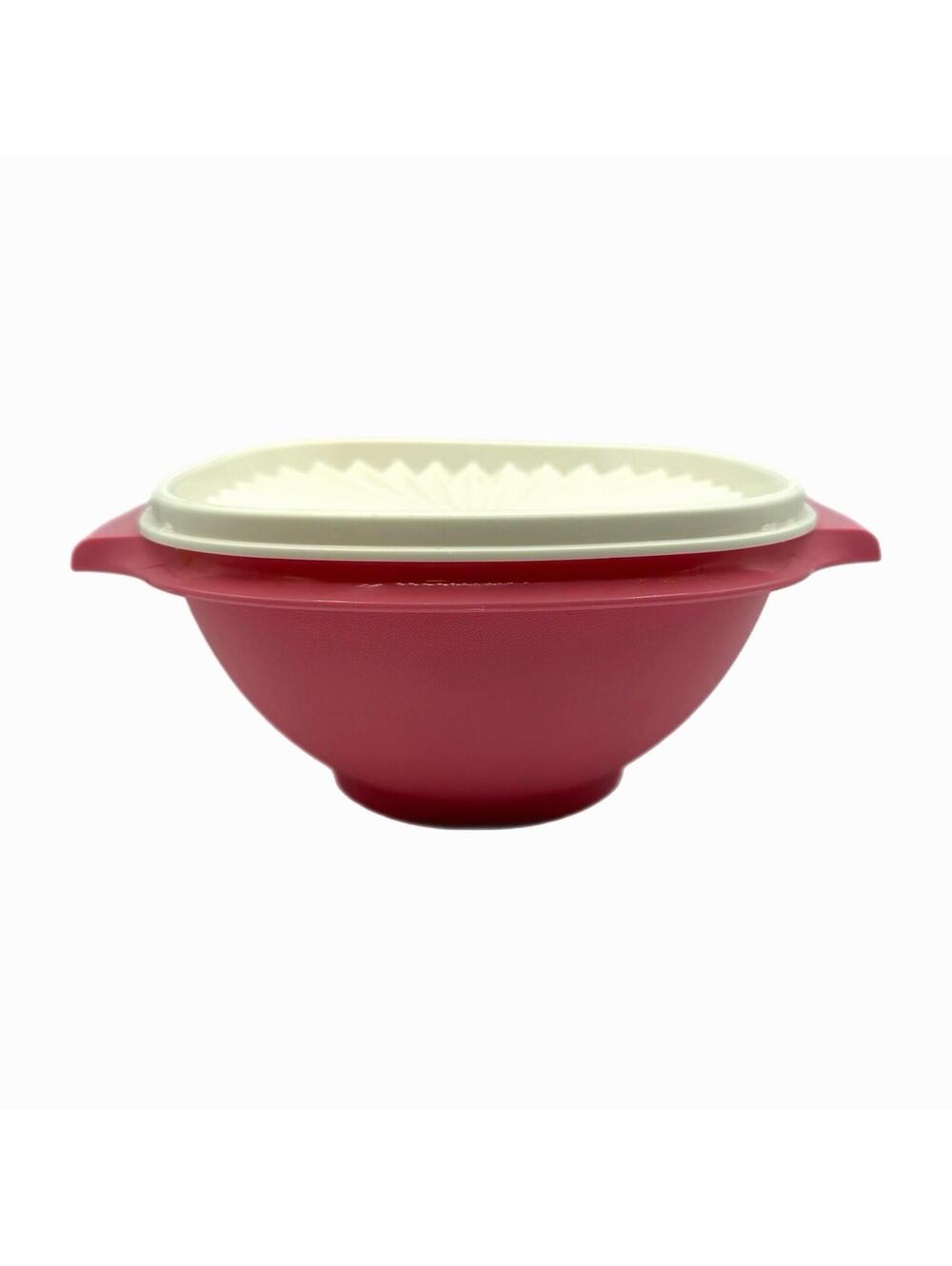 Tupperware Flamingo Pink Servalier Bowl #840 with White Seal Lid – 3.5 Cups